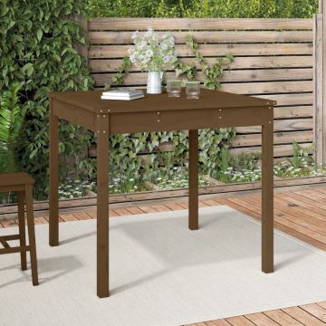 vidaXL Tuintafel 82,5x82,5x76 cm massief grenenhout honingbruin