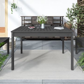 vidaXL Tuintafel 121x82,5x76 cm massief grenenhout grijs