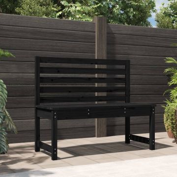 vidaXL Tuinbank 109 cm massief grenenhout zwart