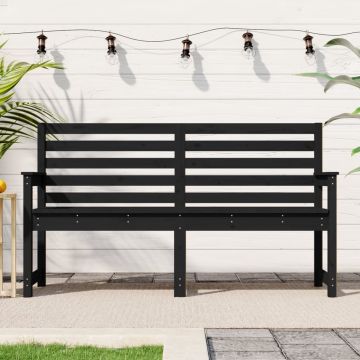 vidaXL Tuinbank 159,5x48x91,5 cm massief grenenhout zwart