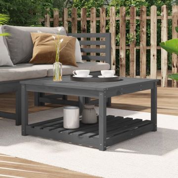 vidaXL Tuintafel 82,5x82,5x45 cm massief grenenhout grijs