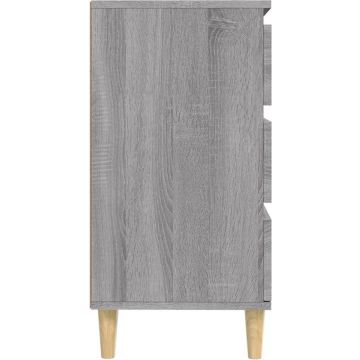 vidaXL Dressoir 60x30x75 cm bewerkt hout grijs sonoma eikenkleurig