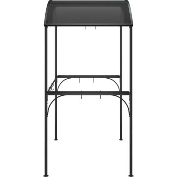 vidaXL Barbecuepaviljoen met zijplanken 220x115x230 cm staal antraciet