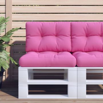 vidaXL Palletkussen 50x40x12 cm stof roze