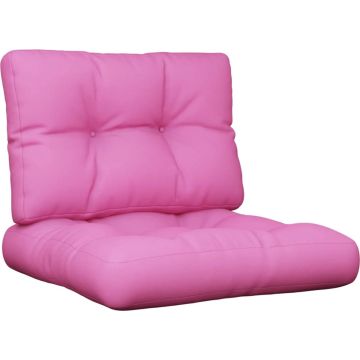 vidaXL Palletkussens 2 st stof roze