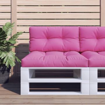 vidaXL Palletkussens 2 st stof roze