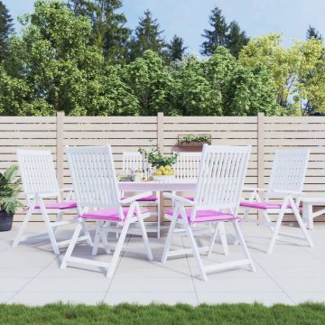 vidaXL Tuinstoelkussens 6 st 40x40x3 cm stof roze