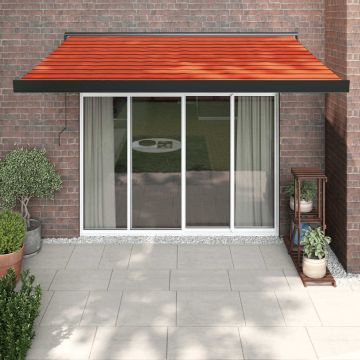 vidaXL Luifel uittrekbaar 3x2,5 m stof en aluminium oranje en bruin