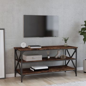 vidaXL Tv-meubel 100x40x50 cm bewerkt hout gerookt eikenkleurig