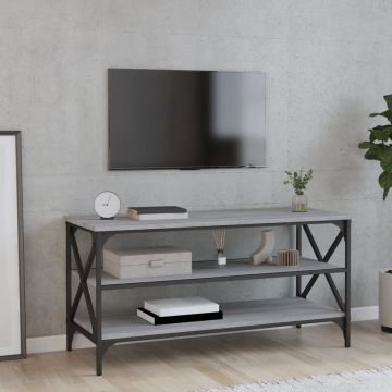 vidaXL Tv-meubel 100x40x50 cm bewerkt hout grijs sonoma eikenkleurig