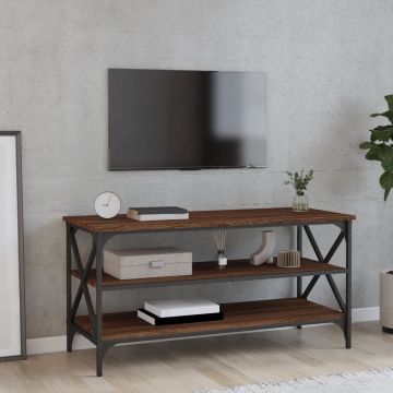 vidaXL Tv-meubel 100x40x50 cm bewerkt hout bruineikenkleurig