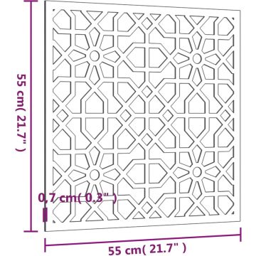 Wanddecoratie tuin Moors ontwerp 55x55 cm cortenstaal