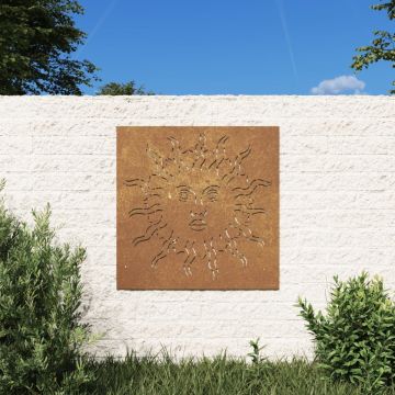 vidaXL-Wanddecoratie-tuin-zonontwerp-55x55-cm-cortenstaal