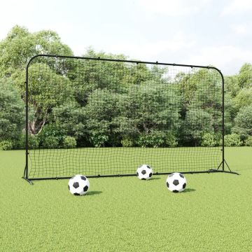 vidaXL Voetbal rebounder 366x90x183 cm HDPE zwart