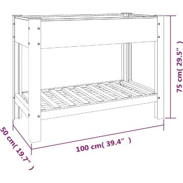 vidaXL Plantenbak verhoogd met schap 100x50x75 cm HKC