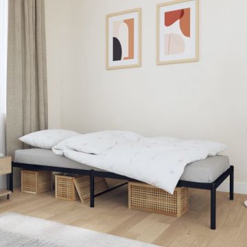 vidaXL Bedframe metaal zwart 90x190 cm