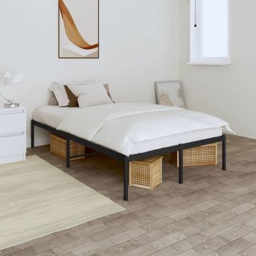 vidaXL Bedframe metaal zwart 120x190 cm