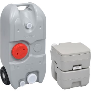 vidaXL Campingtoilet en watertankset draagbaar