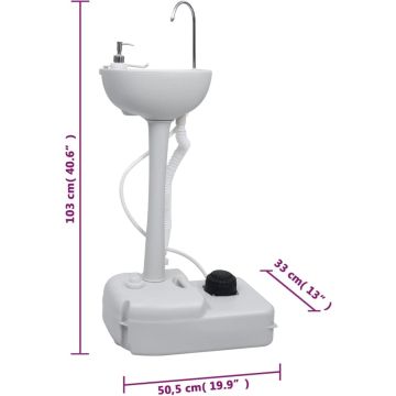 vidaXL Campingtoilet en wasbak set draagbaar