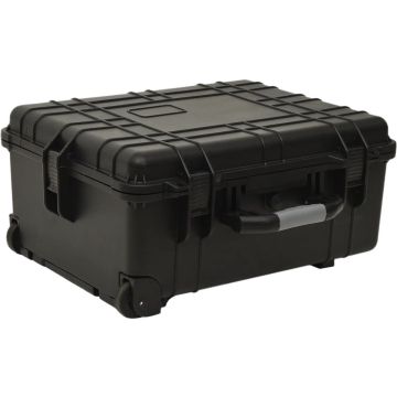 vidaXL Flightcase op wieltjes 58x45x27 cm PP zwart