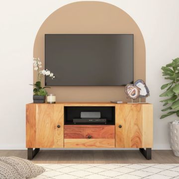 vidaXL Tv-meubel 105x33,5x46 cm massief acaciahout en bewerkt hout