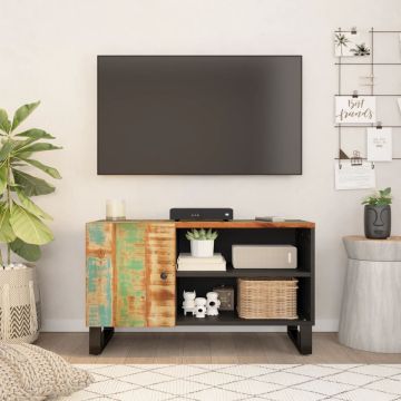 vidaXL Tv-meubel 80x33x46 cm massief hout gerecycled en bewerkt hout