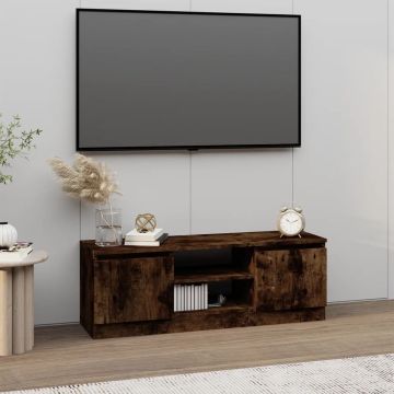 vidaXL Tv-meubel met deur 102x30x36 cm gerookt eikenkleurig