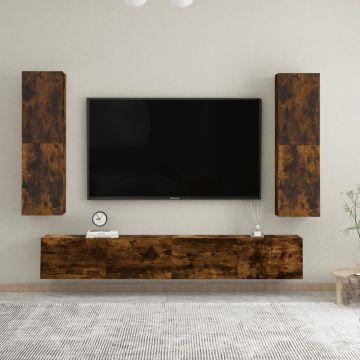 vidaXL Tv-wandmeubels 2 st 30,5x30x110 cm gerookt eikenkleurig