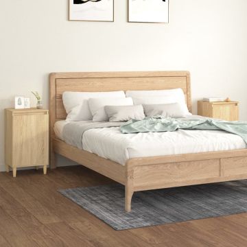 vidaXL Nachtkastjes 2 st 40x35x70 cm bewerkt hout sonoma eikenkleurig