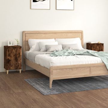 vidaXL Nachtkastjes 2 st 40x35x70 cm bewerkt hout gerookt eikenkleurig