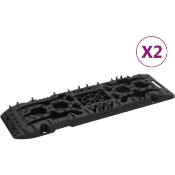 vidaXL Gripplaten 2 st 107x31x7 cm nylon zwart