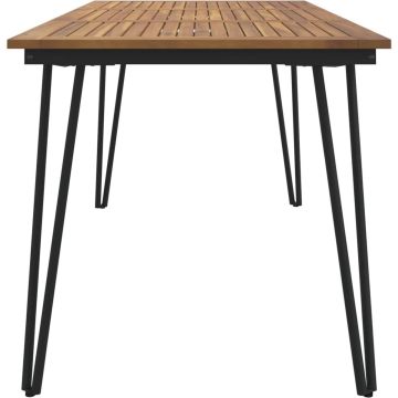 vidaXL Tuintafel met haarspeldpoten 160x80x75 cm massief acaciahout