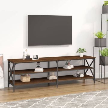 vidaXL Tv-meubel 160x40x50 cm bewerkt hout bruineikenkleurig