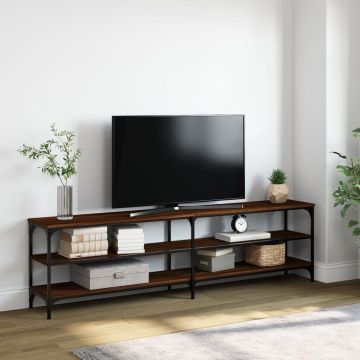 vidaXL Tv-meubel 180x30x50 cm bewerkt hout metaal bruineikenkleurig