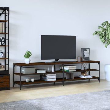 vidaXL Tv-meubel 200x30x50 cm bewerkt hout metaal bruineikenkleurig