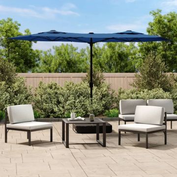 vidaXL Parasol dubbel 316x240 cm azuurblauw