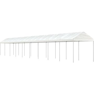 vidaXL Prieel met dak 20,07x2,28x2,69 m polyetheen wit