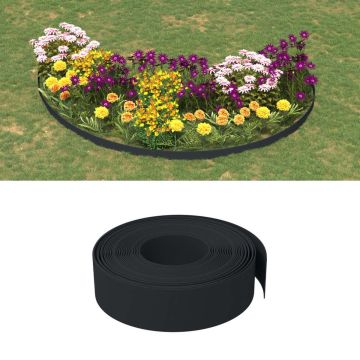 vidaXL Tuinranden 4 st 10 m 15 cm polyetheen zwart