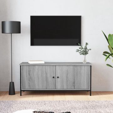 vidaXL Tv-meubel 102x35x45 cm bewerkt hout grijs sonoma eikenkleurig