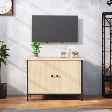 vidaXL Tv-meubel met deuren 60x35x45 cm bewerkt hout sonoma eikenkleur