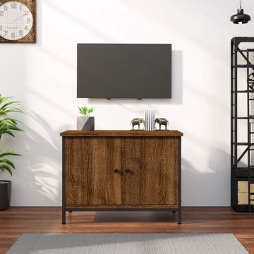 vidaXL Tv-meubel met deuren 60x35x45 cm bewerkt hout bruin eiken