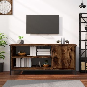 vidaXL Tv-meubel 100x40x45 cm bewerkt hout gerookt eikenkleurig