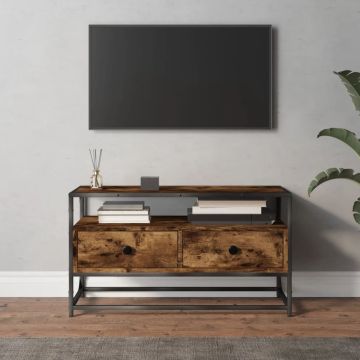 vidaXL Tv-meubel 80x35x45 cm bewerkt hout gerookt eikenkleurig