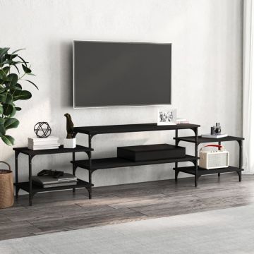 vidaXL Tv-meubel 197x35x52 cm bewerkt hout zwart