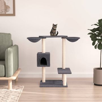 vidaXL Kattenmeubel met krabpalen 82 cm donkergrijs