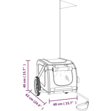 vidaXL-Hondenfietskar-oxford-stof-en-ijzer-grijs-en-zwart