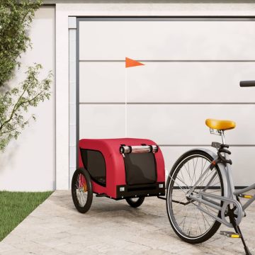 vidaXL Hondenfietskar oxford stof ijzer rood en zwart