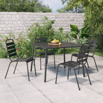 vidaXL Tuintafel 100x100x71 cm staal antracietkleurig