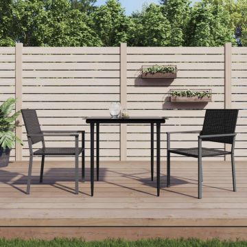 vidaXL Tuinstoelen 2 st 54x62,5x89 cm poly rattan zwart