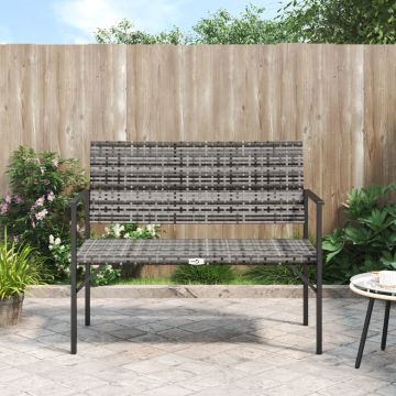 vidaXL Tuinbank 2-zits poly rattan grijs